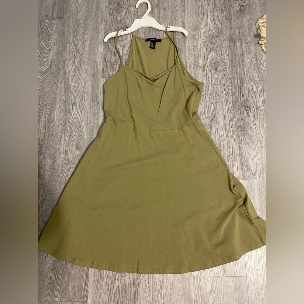 Olive Green Mini Dress
